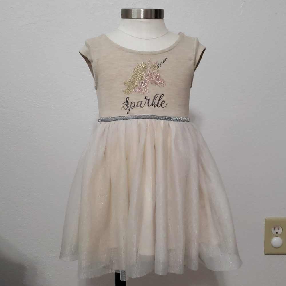 Unicorn Knit Dress with Tulle Skirt (3T)